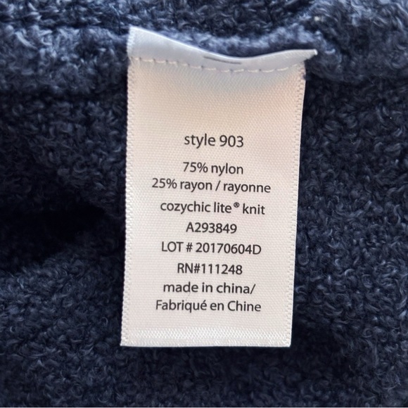 Barefoot Dreams Sweater Small CozyChic Lite Island Wrap Indigo Blue - Picture 6 of 8